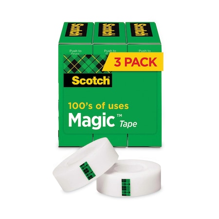 Scotch Magic Tape, 1 x 2592 in., Clear, PK3 810-72-3PK